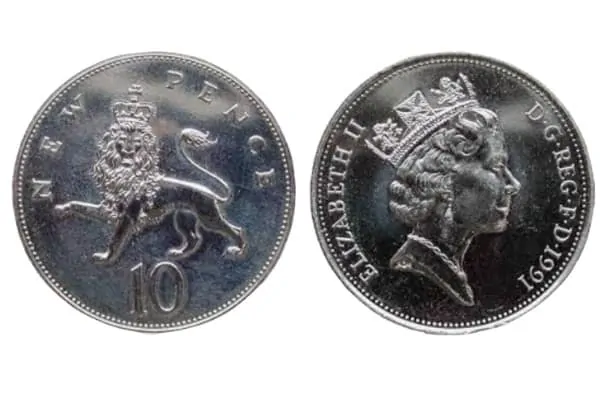 1992 rare 10p coins